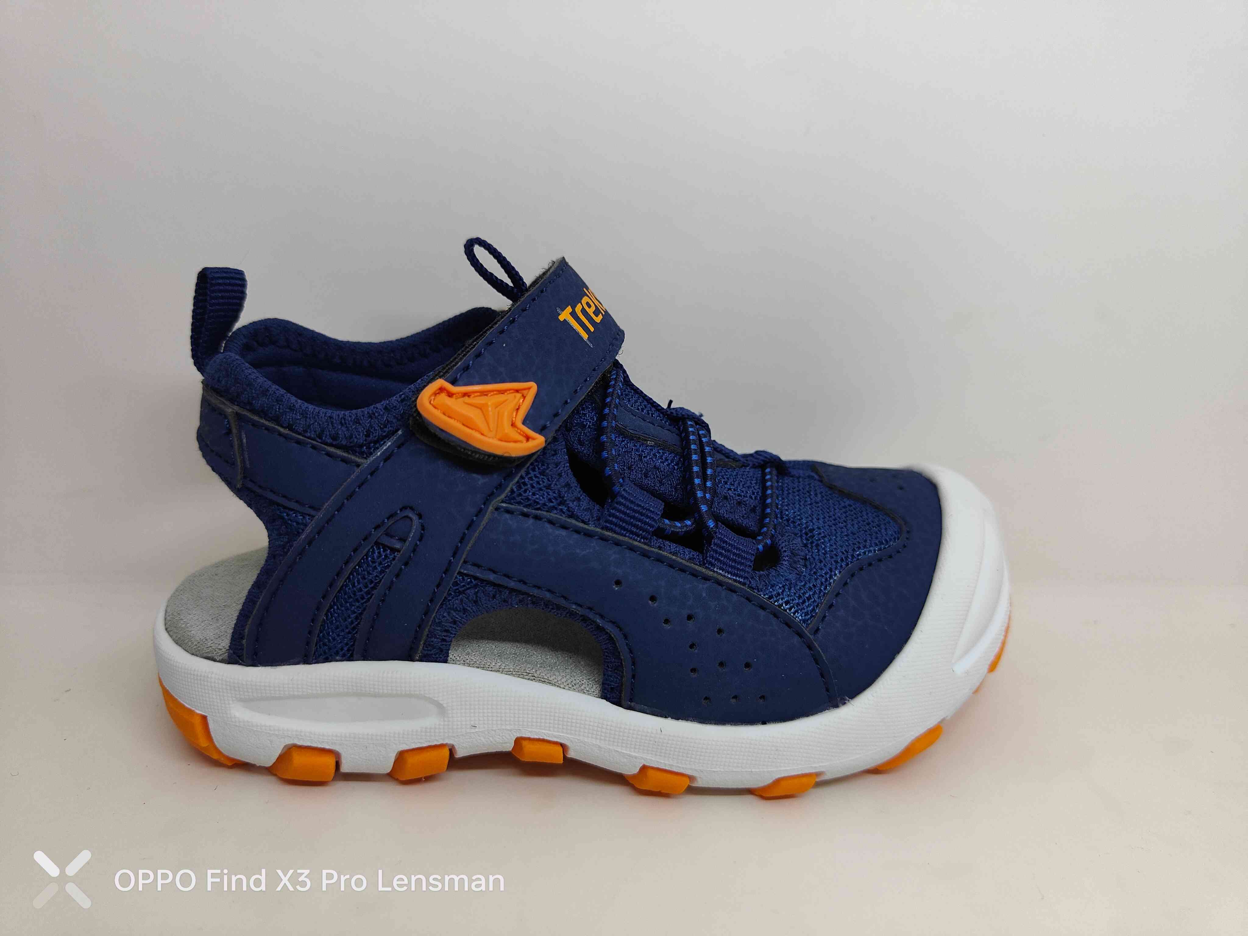 Navy children's closed-toe sandal